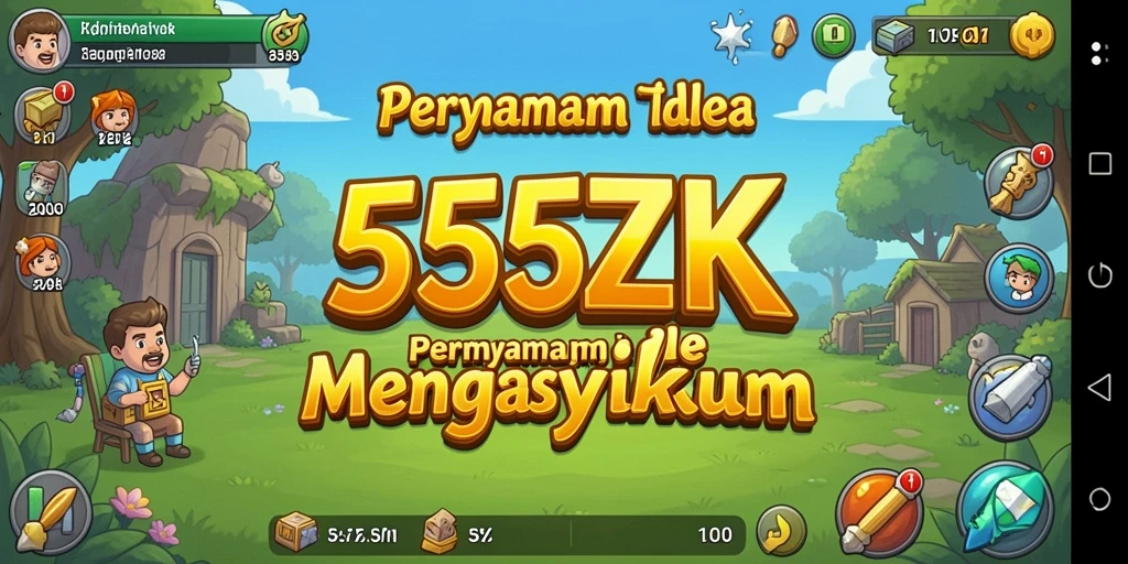 Screenshot gameplay 555ZK yang menampilkan karakter dalam aksi Idle.