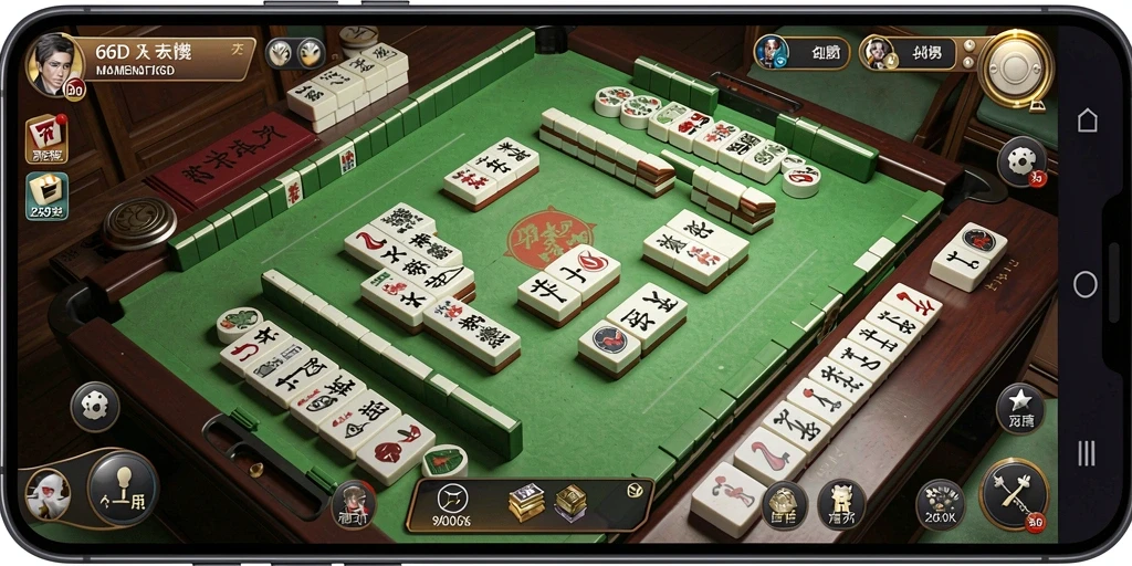 Tampilan gameplay Mahjong yang menarik dan menantang di 66D.