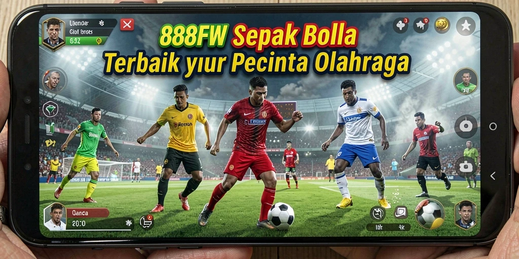 Tampilkan gameplay mendebarkan dari 888FW dengan aksi sepak bola.