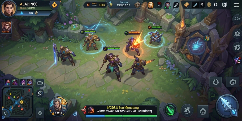 Tampilan permainan MOBA yang mendebarkan di ALADIN66.