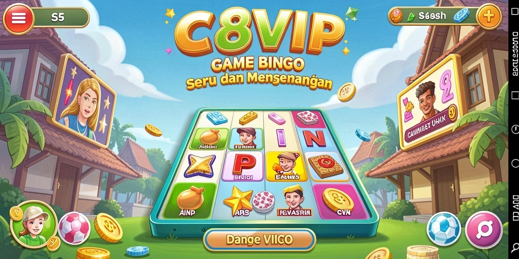 Tampilan gameplay Bingo seru di C8VIP dengan pemain aktif.