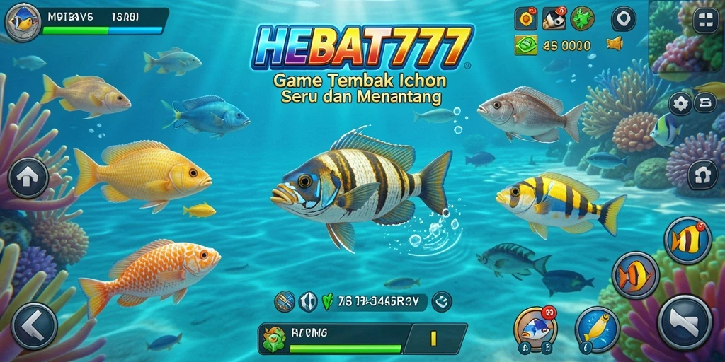 Tampilan gameplay HEBAT777 yang penuh aksi tembak ikan.
