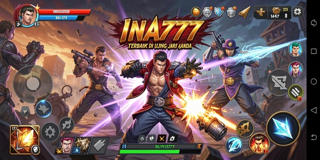 Tangkapan layar gameplay yang menunjukkan pertarungan sengit di INA777.