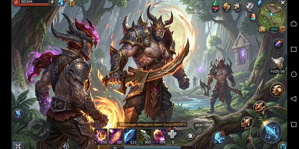 Tampilan menarik dari gameplay petualangan INDAAA di dunia MMORPG.
