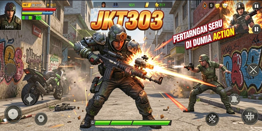 Tampilan seru dari gameplay JKT303 yang penuh aksi.