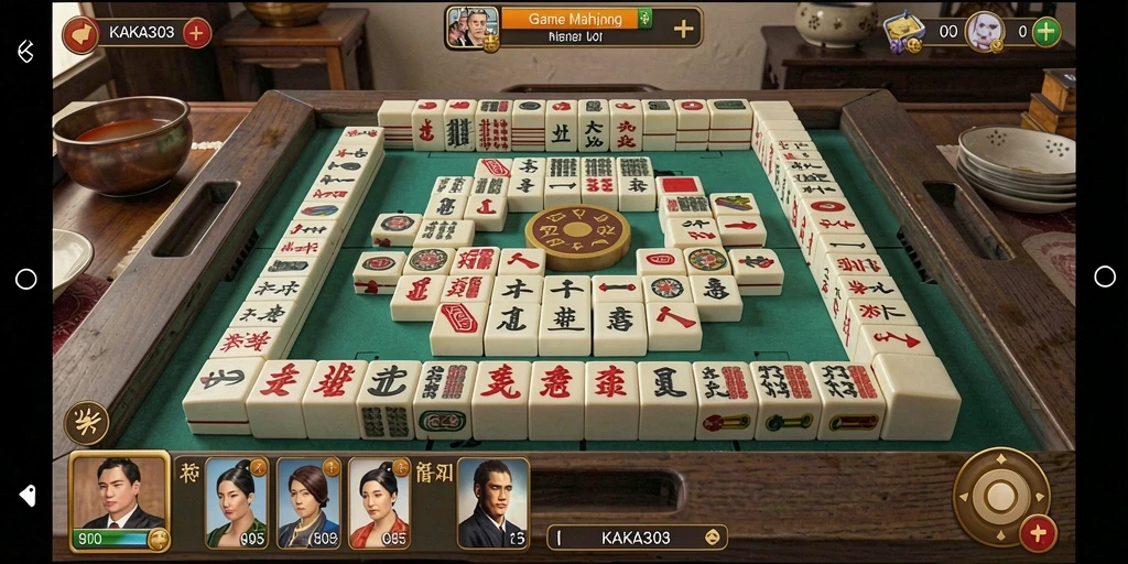 Tampilan gameplay KAKA303 menunjukkan aksi seru permainan Mahjong.
