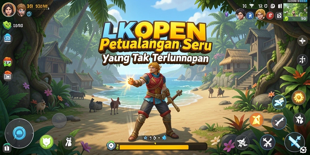 Screenshot utama menunjukkan aksi seru dalam gameplay LKOPEN.