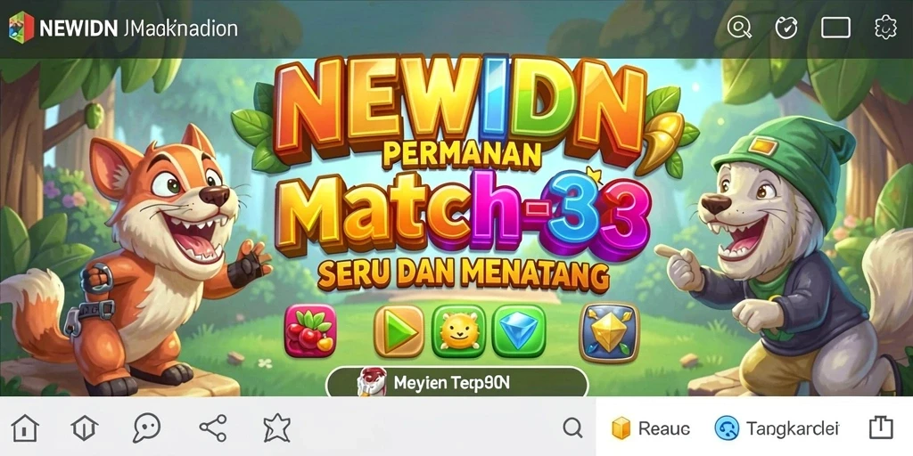 Screenshot gameplay NEWIDN menampilkan momen seru mencocokkan item berwarna.