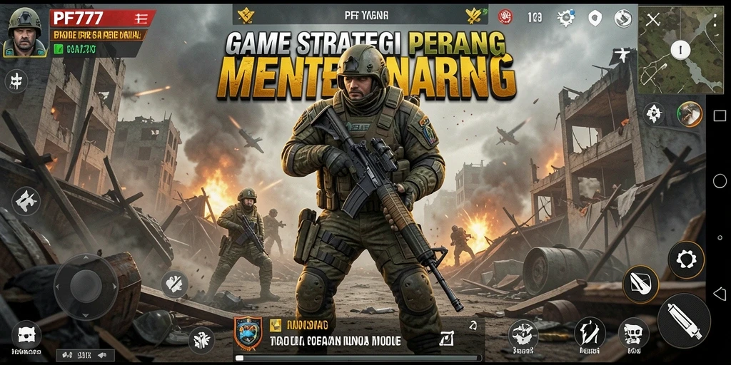 Tampilan gameplay SLG dengan aksi pertempuran strategis.